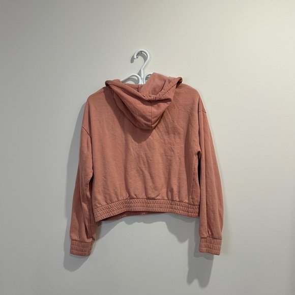 Bebe sports | Vintage Y2K pink-salmon Bebe cropped hoodie with and teddy logo - Picture 5 of 7